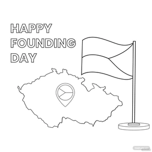 Czech Founding Day Drawing Vector