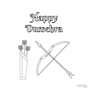 Dussehra Drawing Vector