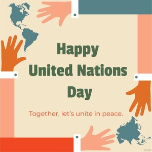 United Nations Day Greeting Card Vector