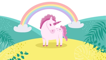 Free Pink Fluffy Unicorn Background Template to Edit Online