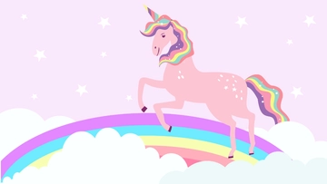Free Unicorn Pastel Rainbow Background Template to Edit Online