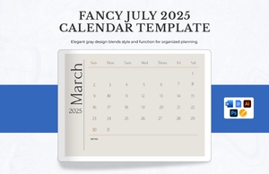 Fancy March 2025 Calendar