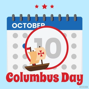 Columbus Day Calendar Vector