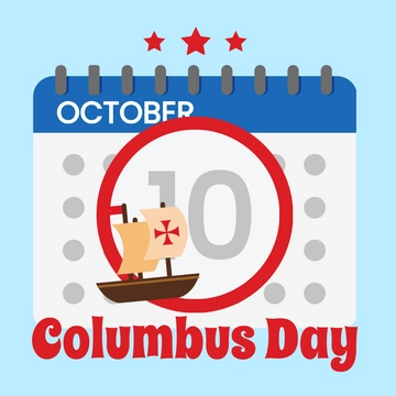 Free Columbus Day Calendar Clipart Template to Edit Online