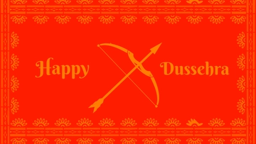 Free Dussehra Red Background Template to Edit Online
