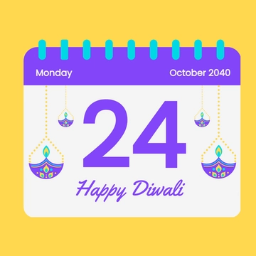 Free Diwali Calendar Clipart Template to Edit Online