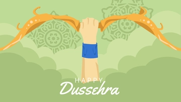 Free Dussehra Green Background Template to Edit Online