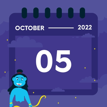 Free Dussehra Calendar Clipart Template to Edit Online