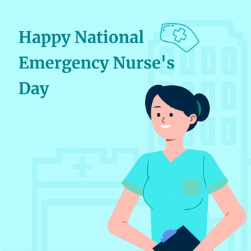 Free Happy National Emergency Nurse's Day Clipart Template to Edit Online