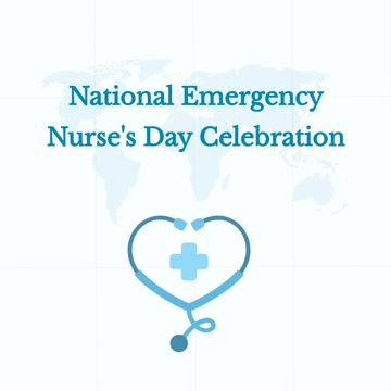 Free National Emergency Nurse's Day Celebration Clipart Template to Edit Online