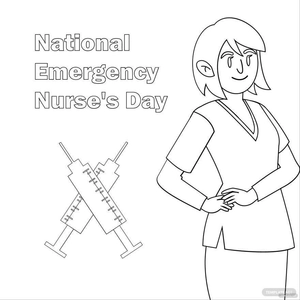 National Emergency Nurse's Day Drawing Vector