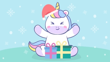 Free Christmas Unicorn Background Template to Edit Online