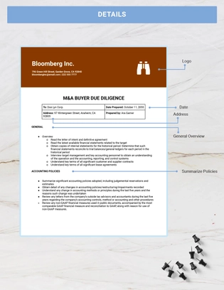 M&A Buyer Due Diligence Checklist