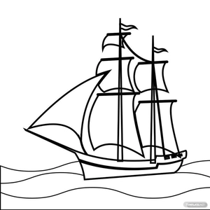 Columbus Day Cartoon Drawing