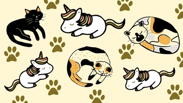 Free Cat Unicorn Background Template to Edit Online