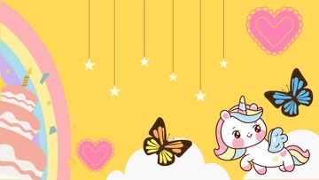 Free Gold Unicorn Background Template to Edit Online