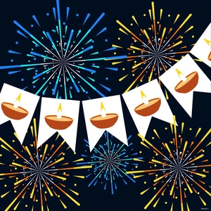 Diwali Festival Firework Celebration Vector