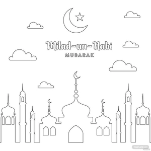 with Milad un Nabi Drawing Vector