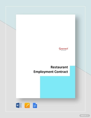 Restaurant Employment Contract Template