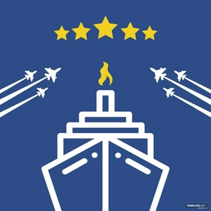 Navy Birthday Drawing Vector