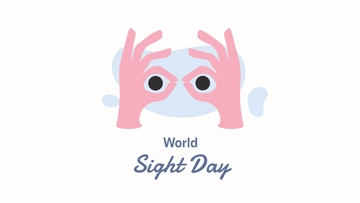 Free World Sight Day Cartoon Background Template to Edit Online