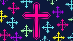 Neon Cross Background