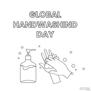 Global Handwashing Day Drawing Vector