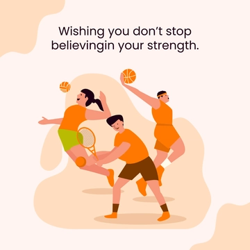 Free National Sports Day Wishes Clipart Template to Edit Online