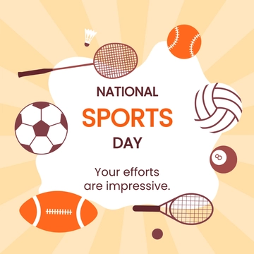 Free National Sports Day Flyer Vector Template to Edit Online