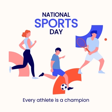 Free National Sports Day Poster Vector Template to Edit Online