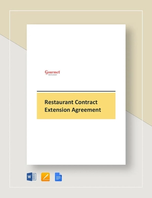 Restaurant Contract Extension Agreement Template