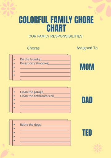 Free Colorful Family Chore Chart Template to Edit Online