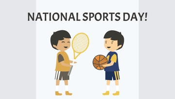 Free National Sports Day Cartoon Background Template to Edit Online