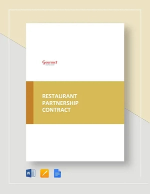 Restaurant Partnership Contract Template
