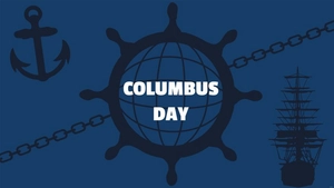 Columbus Day Blue Background