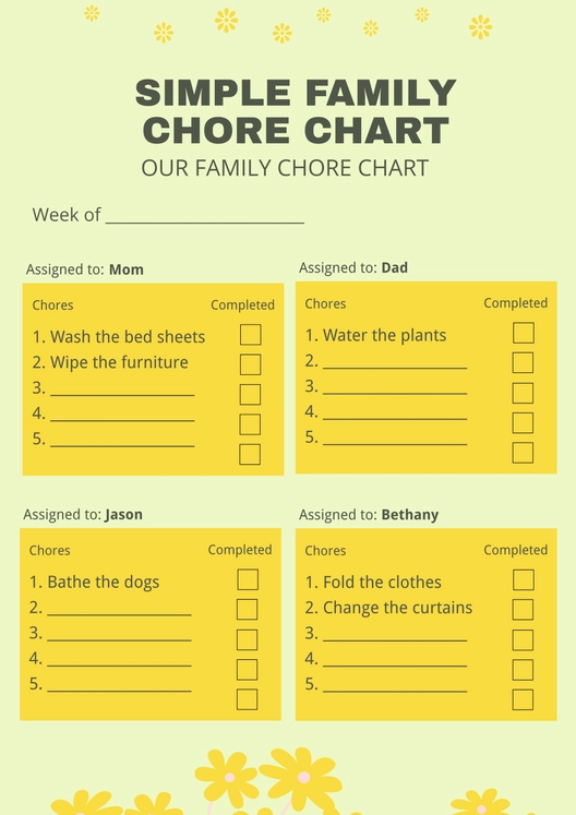 Simple Family Chore Chart
