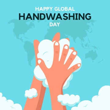 Free Happy Global Handwashing Day Clipart Template to Edit Online