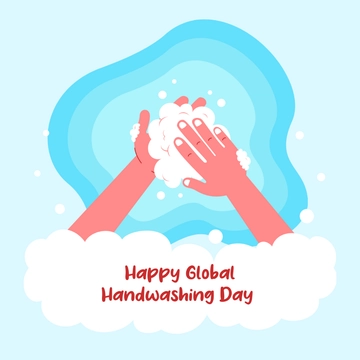 Free Happy Global Handwashing Day Clipart Template to Edit Online