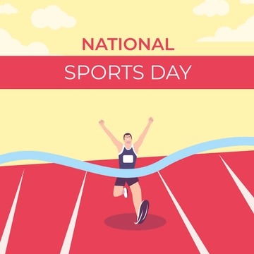 Free National Sports Day Clipart Template to Edit Online