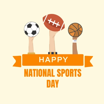 Free Happy National Sports Day Clipart Template to Edit Online