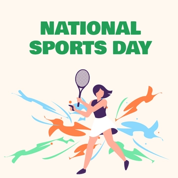Free National Sports Day Celebration Clipart Template to Edit Online