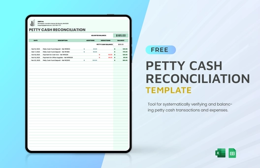 Petty Cash Reconciliation Template