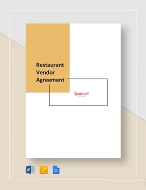 Restaurant Vendor Agreement Template
