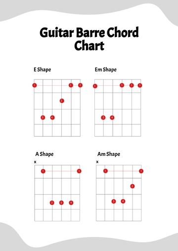 Free Guitar Barre Chord Chart Template to Edit Online