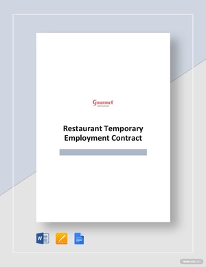 Restaurant Temporary Employment Contract Template