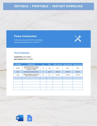 Simple Comparison Template