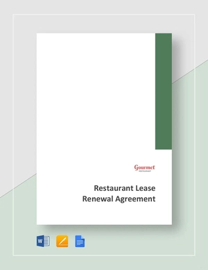 Restaurant Lease Renewal Agreement Template