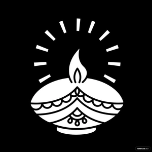 Black And White Diwali Clipart