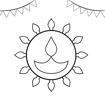 Free Diwali Image Drawing Template to Edit Online