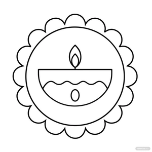 Easy Diwali Drawing